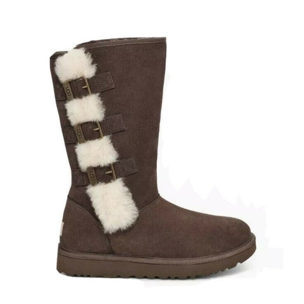 UGG Klea Brown Size 7 Boots Leather Sheepskin Wint